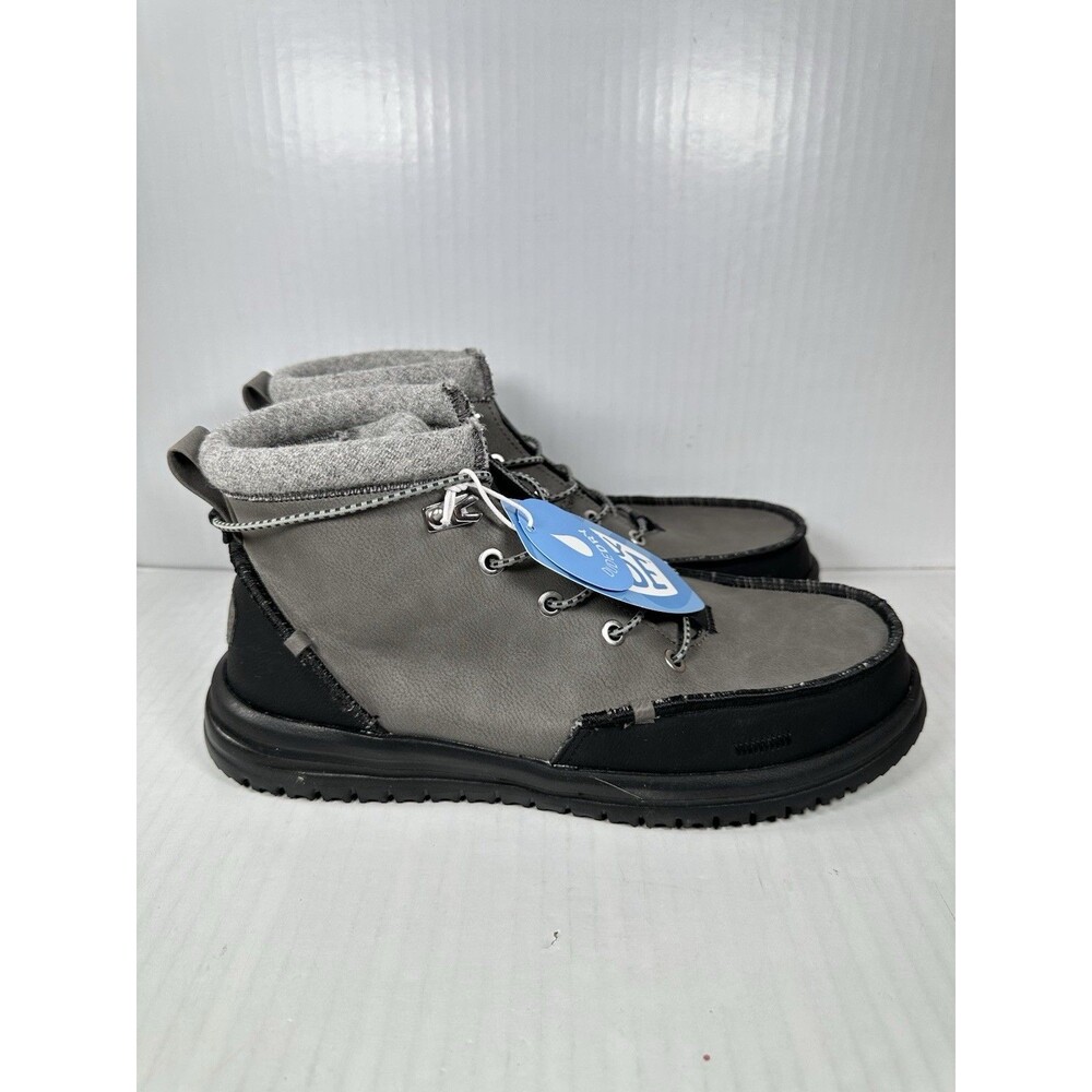 Size 9 Hey Dude Bradley Classic Tumbled Boots Shoe Men's Granite Grey NWT
